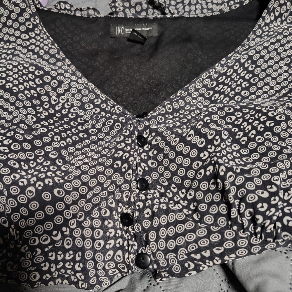 INC International Concepts Monochrome Patterned Top